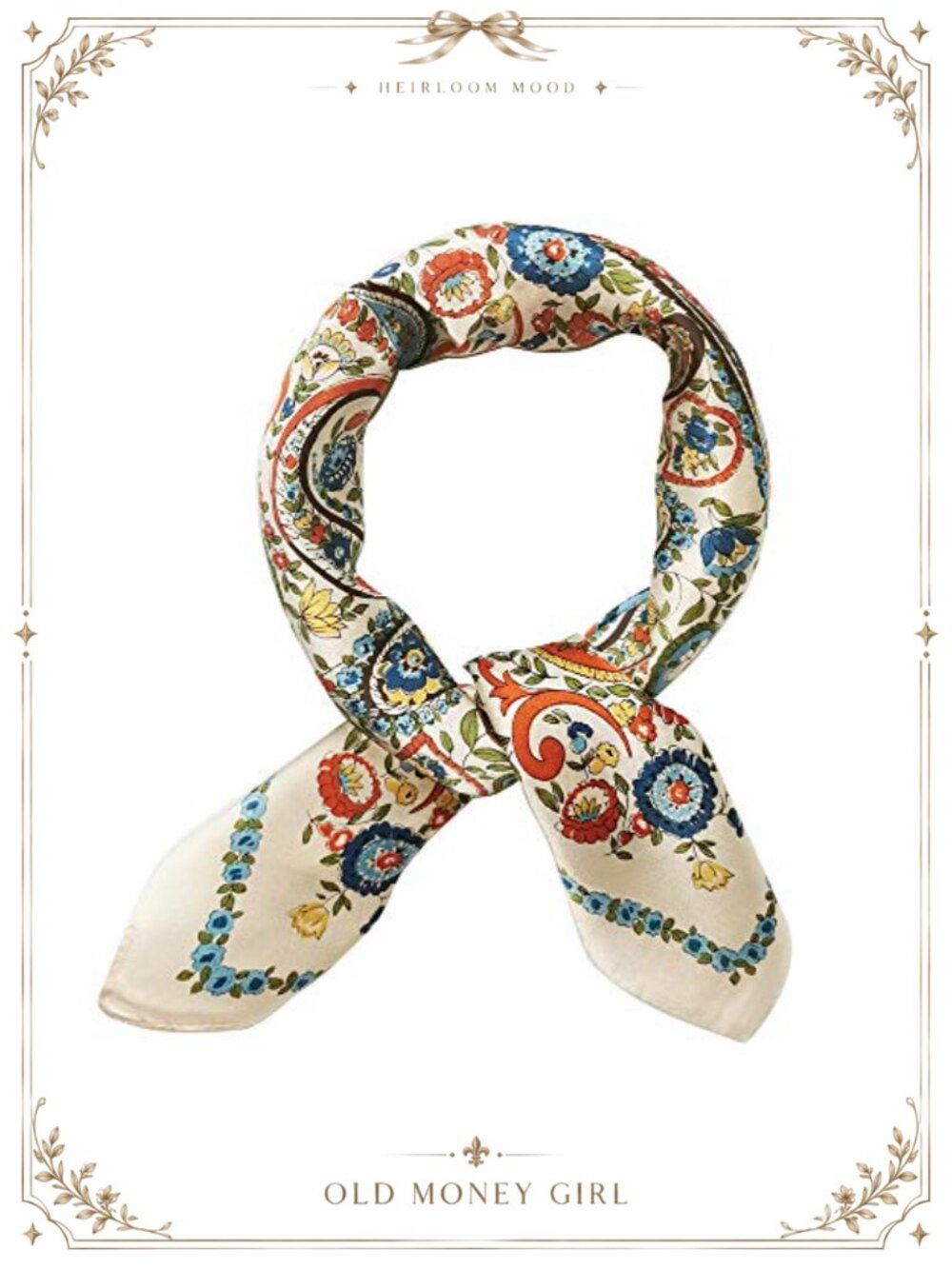 100% Mulberry Silk Scarf Small Square Neckerchief Printed Headscarf